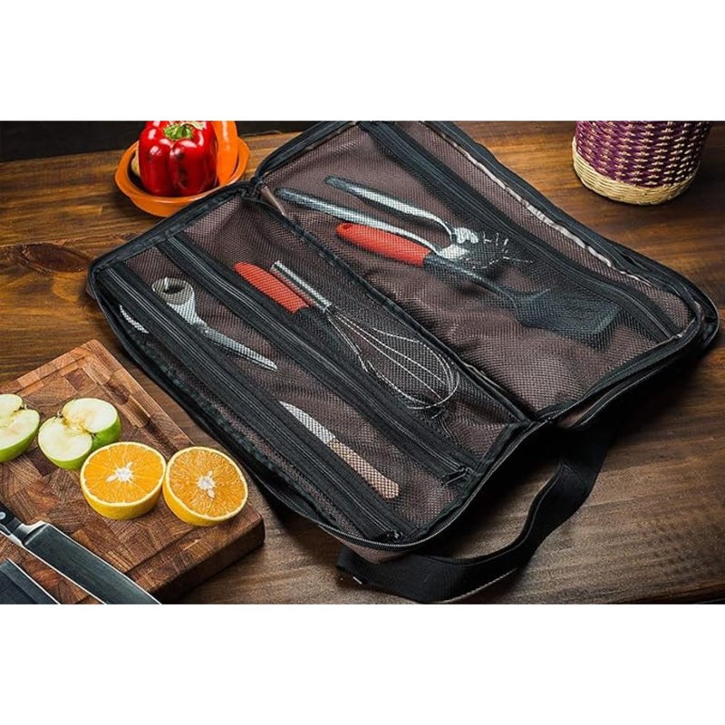 EVERPRIDE Chef Knife Bag Holds 20 Knives PLUS Large Zippered Compartment for Kitchen Tools â€“ Durable, Large Knife Bag for Chefs â€“ Professional Grade and makes a great gift! - Image 4